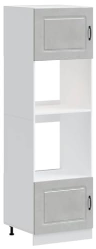 vidaXL oven cabinets 2 pcs lucca concrete grey adjustable engineered wood kitchen storage units 60x57x207cm