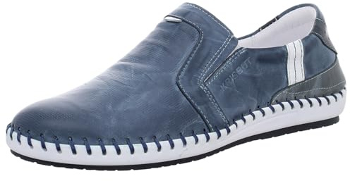 Herren Slipper von Krisput in Antik Blau mit Wechselfußbett und Rahmennaht. blau Gr. 43