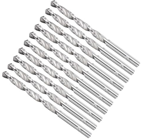 METALLIXITY Drill Bit (4.5mm) 10Pcs, 4241 High-Speed Steel Straight Shank 118° Uncoated Bright Finish Drill Bit for Wood Plastic Iron Copper Aluminum Low Soft Metal