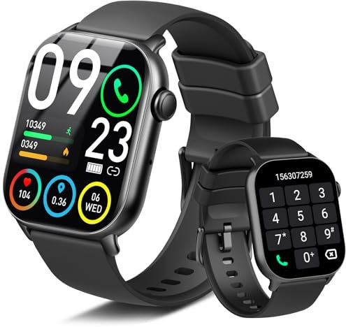 Smartwatch Uomo Donna Chiamate Bluetooth, 1.96'' Orologio Smartwatch con Cardiofrequenzimetro/Contapassi/Sonno/SpO2, 110+ Modalità Sportivo Smart Watch Impermeabil IP68 Fitness Tracker per Android iOS