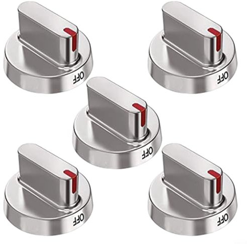 WIIYENA Set di 5 manopole di controllo per forno Samsung DG64-00347A, in acciaio inox, per fornelli a gas