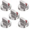 WIIYENA Set di 5 manopole di controllo per forno Samsung DG64-00347A, in acciaio inox, per fornelli a gas