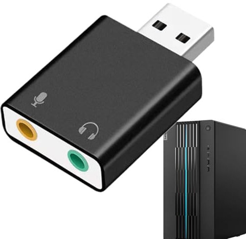 Adaptador de tarjeta de sonido USB: convertidor de audio externo, conector de micrófono de auriculares USB a 3.5 mm | Interfaz de audio estéreo para la computadora portátil de PC, dispositivo de sonid