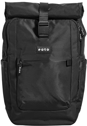 eoto Rucksack TALL41 schwarz, Roll Top, ergonomisch, Damen, Herren, 41 L | 48HRS Backpack Rolltop für Freizeit, Uni, Arbeit und super als Reiserucksack – dein neuer Begleiter!