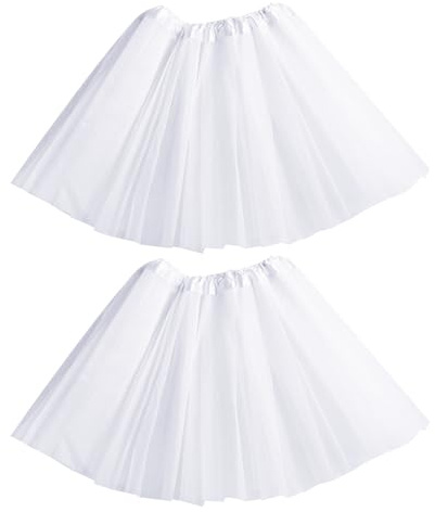 HTTDSLF 2 Pezzi Gonna Tutu da Donna, 40cm Gonna Tutu in Tulle Donna, Dress Ballet Petticoat in Tulle a 3 Strati, Costume da Festa di Carnevale di Halloween Tutus per Adulti