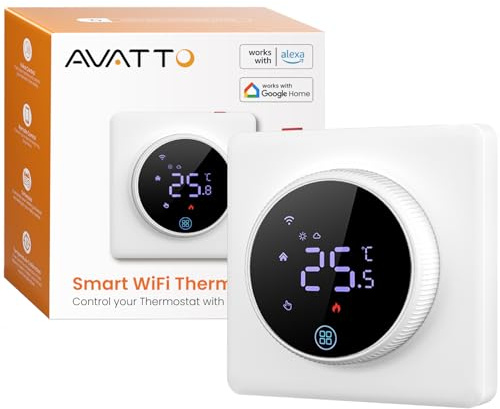 AVATTO Thermostat Für Wasser Fußbodenheizung und Gasboiler，Smart WiFi Thermostat Programmierbar Raumthermostat Unterstützen Alexa, Google Home Sprachsteuerung und Smart Life App Fernbedienung