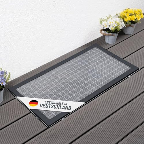 empasa Lichtschachtabdeckung 'EXPERT' mit Schnellverschluss und Alu-Rahmen | Kellerschachtabdeckung, kürzbarer Selbstbausatz, Material: EVA-Gewebe, Farbe: anthrazit, Größe: 60 x 115cm