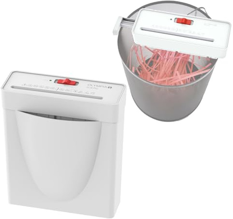 OLYMPIA PS 36 Pro Aktenvernichter | Papierschredder mit Streifenschnitt 6 mm | Schredder Aktenvernichter für Zuhause | Shredder Papier 6-Blatt | Paper Shredder | Mit universalem Aufsatz