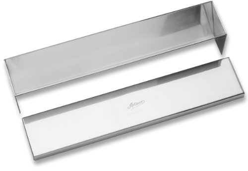 Ateco - Stampo rettangolare e coperchio con fondo a forma di cono, in acciaio inox