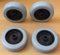 DELEX-Rollen 4 Stück Industrielle Räder, Caster, Schwarz, Kunststoff, Thermoplastisches Gummi, 80 mm, 60 kg Tragfähigkeit, Starr, Plattenmontage, Harter Boden, Thermoplastischer Gummi-Laufbelag