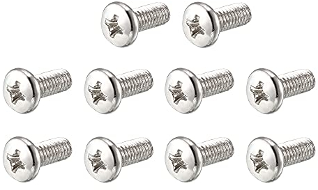 sourcing map 60Stück M4 x 10mm 304 Edelstahl Kreuzschlitz Flachkopf Schrauben Bolzen