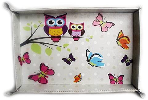 Homestreet Serviertablett aus Kunstleder mit stilvollem Design eule