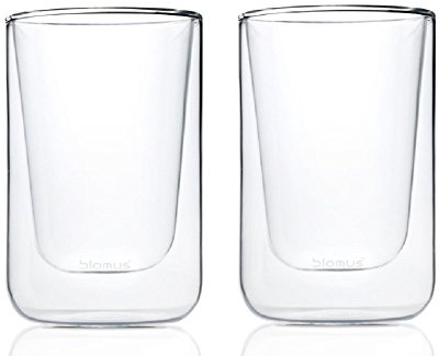 blomus -NERO- 2er Set Cappuccino-Gläser aus Glas, 250 ml Fassungsvermögen, doppelwandiges Thermoglas, freischwebend / Schwebeeffekt, spülmaschinenfest (H / B / T: 11,5 x 7,5 x 7,5 cm, Glas, 63654)