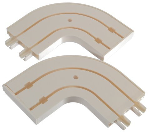 JalousieCrew Rundbogen für Gardinenschiene PVC Vorhangschiene Farbe weiß - 2 - läufig - Länge 120-250 cm - rechts und Links