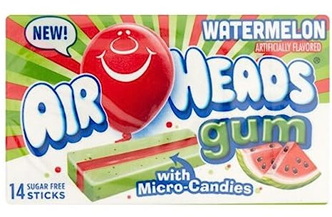 Air Heads Watermelon Gum with Micro Candies 14 Sticks