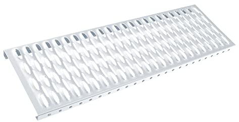 PAROTEC Laufrost | Dachtritt Steigtritt | Solides und robustes Gitterrost, zertifiziertes Stahl, Feuerverzinkt, langjährige Verwendung, glatter Rand, Silber RAL 9006, Länge: 100 cm