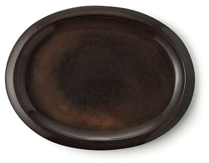 CERTRE soucoupe ovale en grès céramique Art.s6001- cm.24 x 19 h 2º couleur crème catalane foncé émaillé