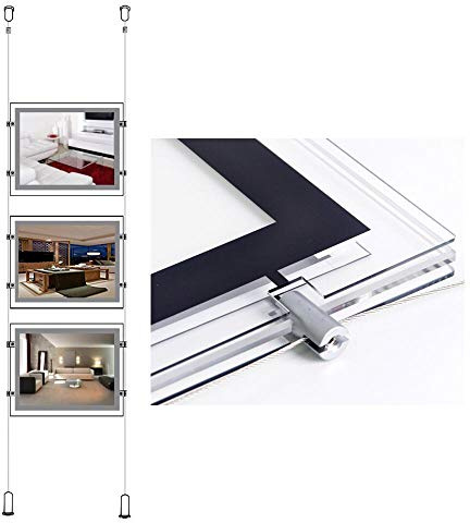 Kit de póster LED A4 (horizontal) para exhibición publicitaria en ventana de oficina inmobiliaria (3 piezas para una columna)