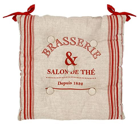 Atmosphera - Stuhlgalette Bistrot - Baumwolle - 40x40 cm - Rot