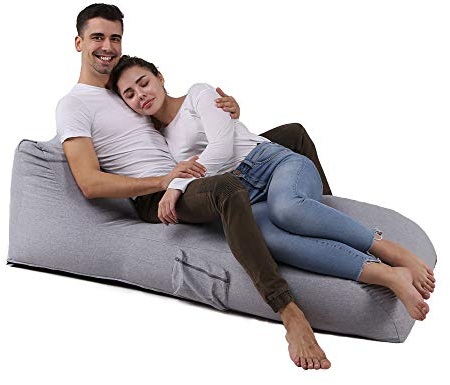 QSack Sitzsack Liege innen Inlett deutsche Qualitätsfüllung Mikroperlen EPS Sitzsack Füllung Relaxsessel (Grau)