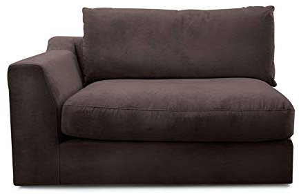 CAVADORE Sofa-Modul Fionamit Armteil links / individuell kombinierbar als Ecksofa, Big Sofa oder Wohnlandschaft / 138 x 90 x 112 / Webstoff dunkelbraun
