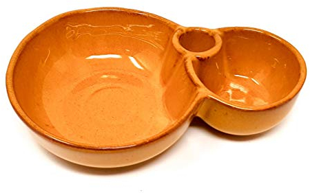 Bols traditionnels en céramique espagnole pour sauce/tapas/sauce/snack/apéritif – Disponible – Rouge, bleu, vert, jaune, orange, citron vert – 18 cm (orange)