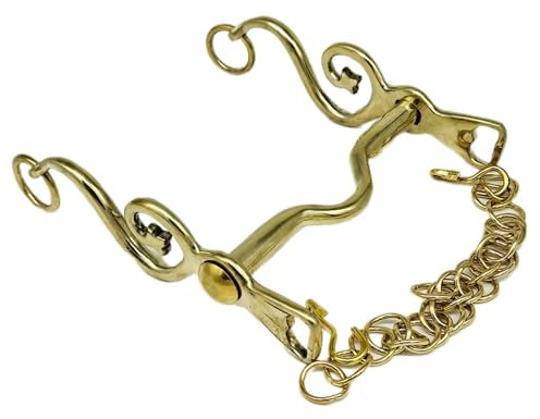 Kandare Spanisch Barock Portugisisch Show 12,5 13,5 14,5 15,5 16,5 Gold oder Silber Farben Tysons incl. Kinnkette (13,5, Goldfarben)