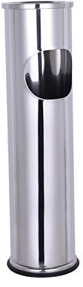 Mojawo® XL Outdoor Standaschenbecher Aschenbecher mit Mülleimer Chrom Windaschenbecher