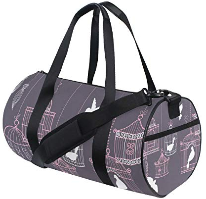 MONTOJ Große Reisetasche mit Vogelkäfig und Tauben, Pink