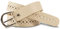 SCAMODA Damengürtel aus Echtleder mit Lochmuster, silberner Gürtelschnalle - Made in Germany (Creme - 125/BW110 - Br. 3cm)