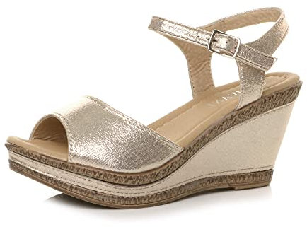 AJVANI high wedge heel platform buckle beach sandals shoes size 7 40