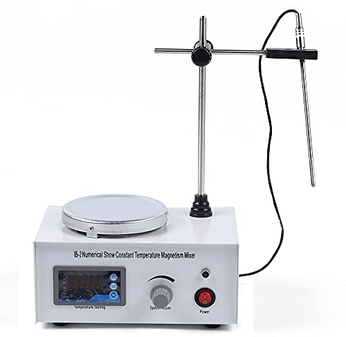 Agitateur magnétique numérique avec plaque chauffante 1000 ml - Mélangeur magnétique de laboratoire - Vitesse réglable - Mixeur magnétique pour laboratoire, salle de classe