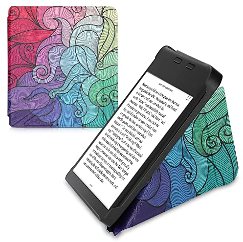 kwmobile Schutzhülle kompatibel mit Tolino Vision 6 - Hülle Kunstleder - eReader Cover Case - Farbrausch Pink Blau Grün