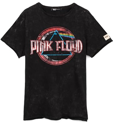 Rosa Floyd T-Shirt Unisex Distressed Album Band Musikgeschenke schwarzes T-Stück