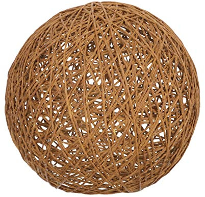 Hängelampe Lampenschirm Rattan Pendelleuchte Schirm: 15cm Rattankugeln Vintage Weiden Lampe Ersatzschirm für Kronleuchter Tischlampe Wandlampe Stehlampe Wohnzimmer Restaurant Landhausstil Deko