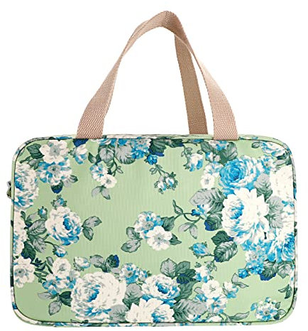 SUMTREE Trousse de Toilette Sac de Toilette Grande capacité Organisateur pour Le Voyage,Business,Pique-Nique(Vert Fleurs)