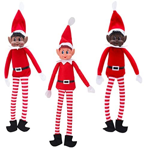 3er-Pack – Elves Behavin Badly 30,5 cm Elfen mit Vinyl-Gesicht und weichem Körper – Christmas Naughty Elf