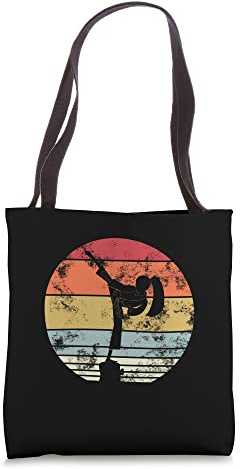 Karate Girl Women Children Retro Circle Tote Bag