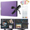 DazSpirit Fotoalbum 29,5 X 21cm Fotoalbum Zum Selbstgestalten Schwarz Fotobuch Mit 80 Seiten Scrapbook, Für 240 Bilder, Inkl.12 Metallic Farbmarker, Gästebuch Für Geburtstag Und Hochzeit, Lila