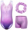 ZNYUNE Bambina Maglie da Ginnastica Multicolore Set di 3 Pezzi B182 TQ-Viola 12A