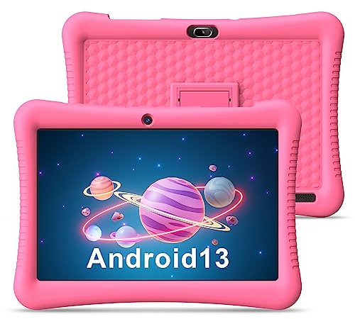 EagleSoar Tablet Niños 10 Pulgadas Android 13 Tableta Infantil Quad Core 6000mAh, 3GB RAM 32GB ROM (256GB Escalable), con WiFi Control Parental Kids Educativo Pantalla HD 1280x800 (Rosa)