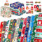 TOPJOWGA Geschenkpapier Weihnachten, 12 Stücke Geschenkverpackung für Weihnachten,12 Stück Geschenkanhänger, Weihnachtsgeschenkpapier, DIY Wrapping Paper Geschenkpapier Mädchen Junge, 50 x 70 cm