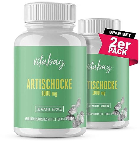 Vitabay Artischocken Kapseln Hochdosiert - 360 Vegane Kapseln - Artischockenextrakt Hochdosiert - Artischocke Artischocken Extrakt Hochdosiert - Artischoken-Extrakt - Artischockenblätterextrakt