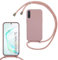 FERLAN Cover compatibile con Samsung Galaxy Note 10,Custodia con Laccio Collana Tracolla Collo Liquido Silicone Antiurto TPU Antiurto AntiGraffio Protettiva Case,Rosa sabbia