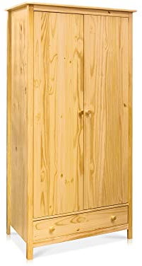 moebel-eins TOBINO Kleiderschrank, Material Massivholz, Kiefer