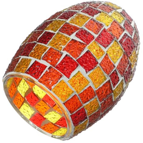 HOMSFOU Vintage Lampenschirm Aus Glas Kleiner Lampenschirm Für Wandlampen Mosaik Design Für Wohnzimmer Flur Und Schlafzimmer Dekorativer Lampenabdeckung Für Innenräume
