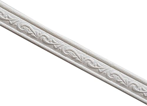 Wandbordüre Selbstklebend Wasserdicht Bordüre 3D Spitzenmuster Tapetenbordüre, Selbstklebend Abnehmbare Tapete Fliese Trims, 3D-Muster-Aufkleber, Wandverkleidung, Selbstklebende, 5 Stück,Weiß