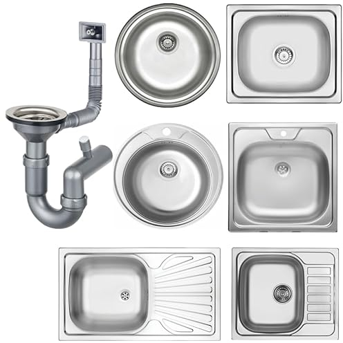 Faizee Möbel | Edelstahlspüle 76x44 cm | Hochwertige Einbauspüle Edelstahl | Küchenspüle ohne Armatur | Robustes Spülbecken Küche | Spültisch für moderne Küchen | Inkl. Siphon-Set & einfacher Montage