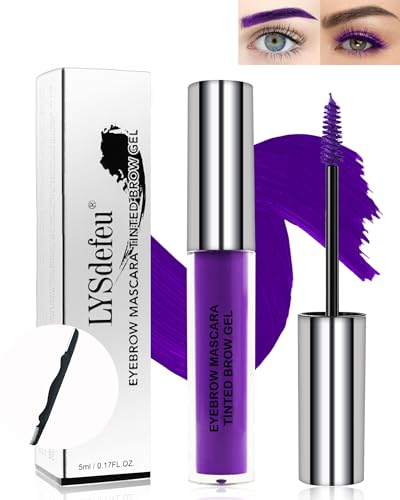 Gel Per Sopracciglia di Colore,Mascara Viola a Lunga Tenuta,Set di Mascara Sopracciglia Colorato e Waterproof,Mascara Volumizzante E Allungante,Estensione del Volume Per Sopracciglia Eyebrow Make Up-8