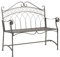 Dehner Gartenbank Antik, 2-Sitzer Bank in Vintage-Optik, 110 x 55 x 103.5 cm, Eisen, braun